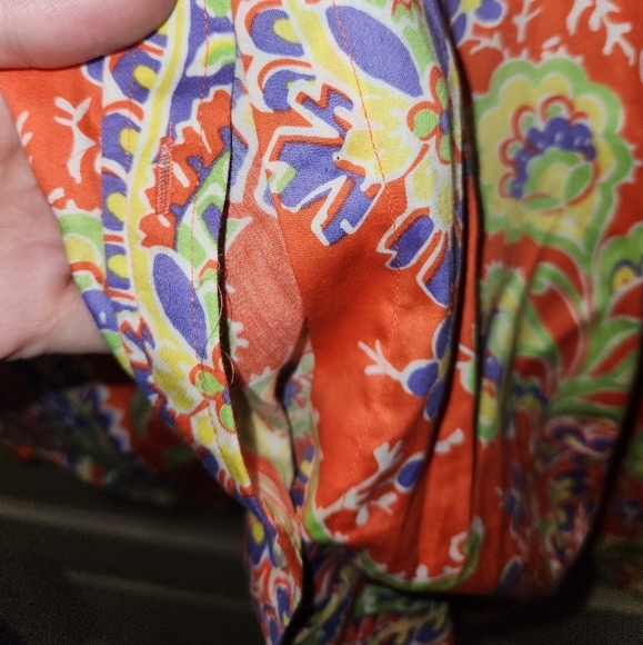 Lauren Ralph Lauren Y2K Multicolor Paisley 100% Cotton Poplin Button Down Shirt - Picture 2 of 7